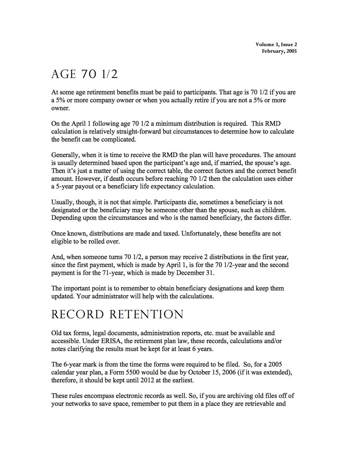 Record Retention
