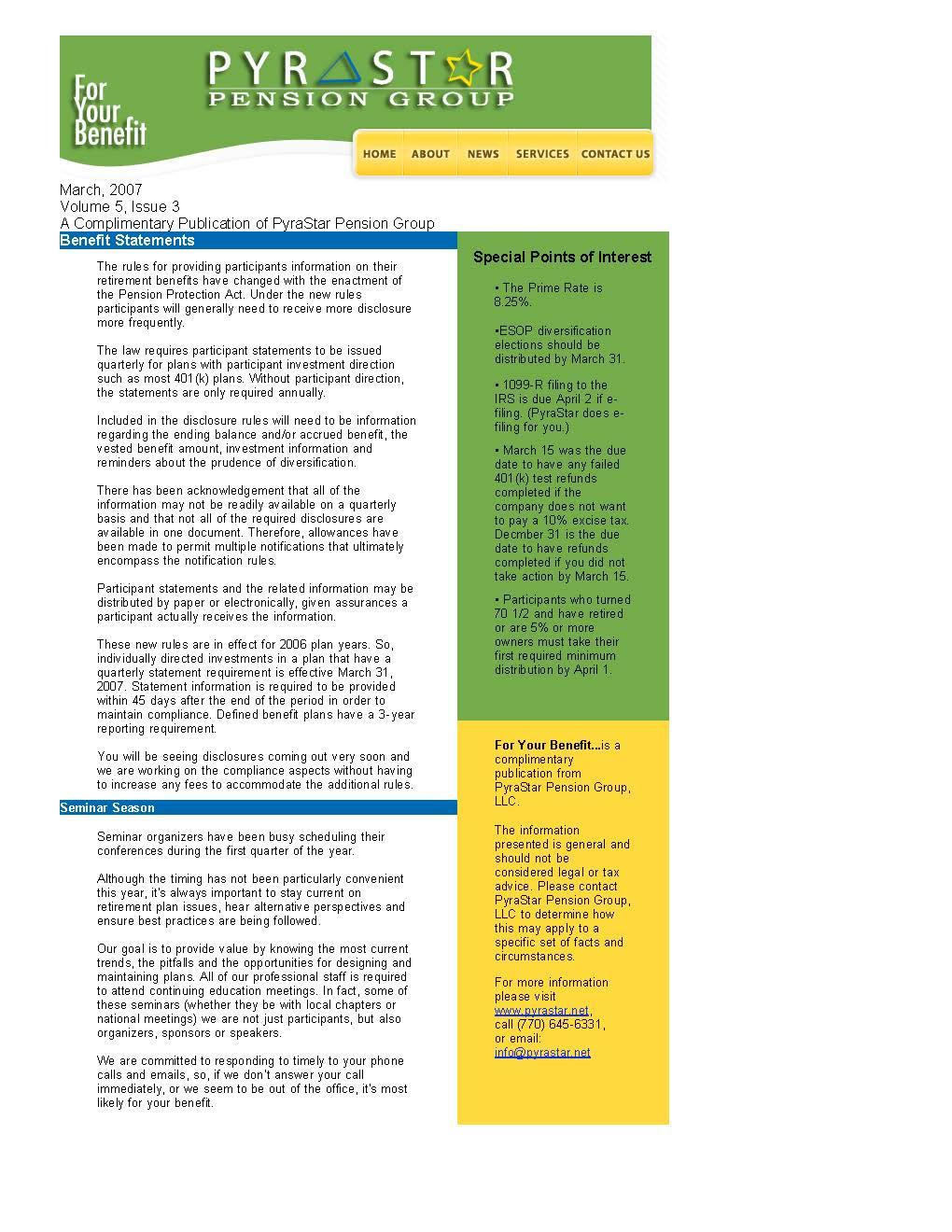 Benefit Statements