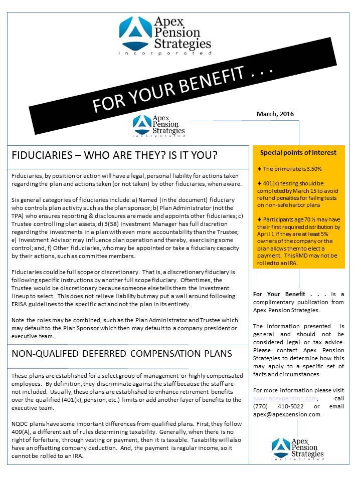 Non-Qualified Deferred Compensation Plans
