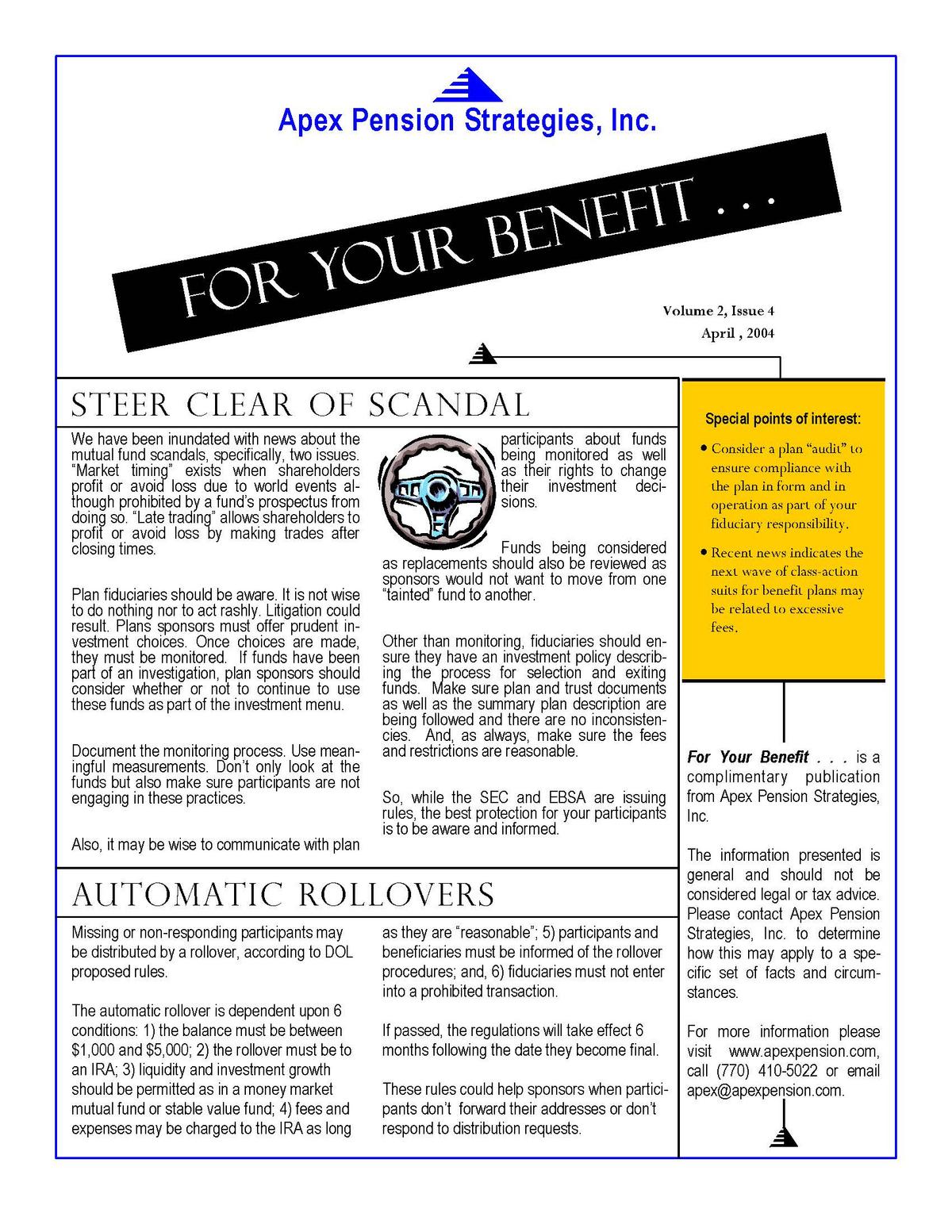 Automatic Rollovers