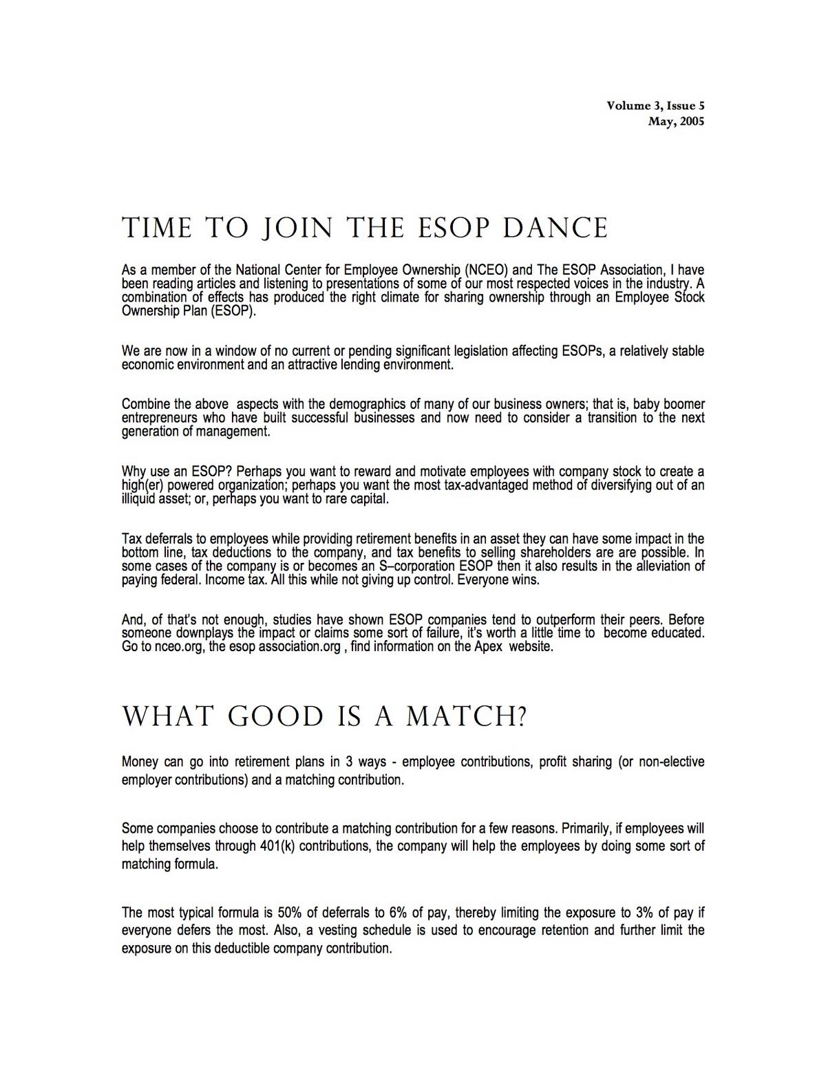 Time To Join The ESOP Dance