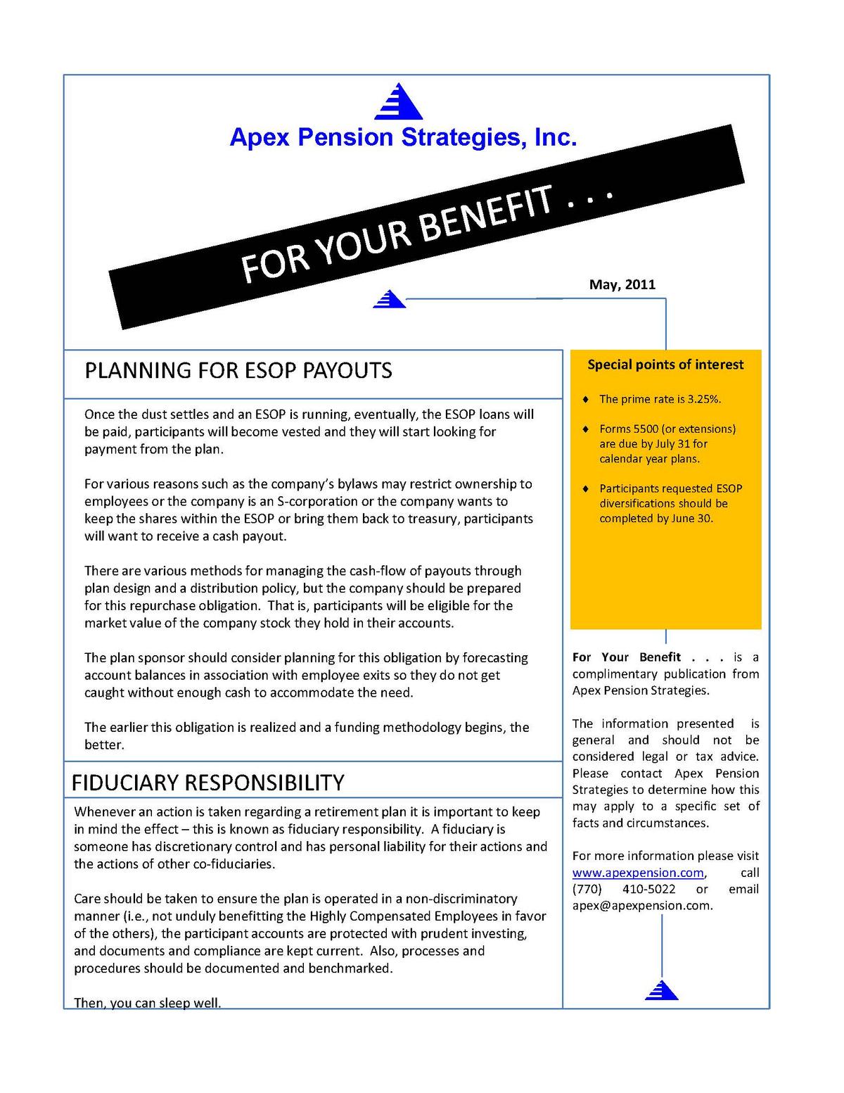 Planning For ESOP Payouts