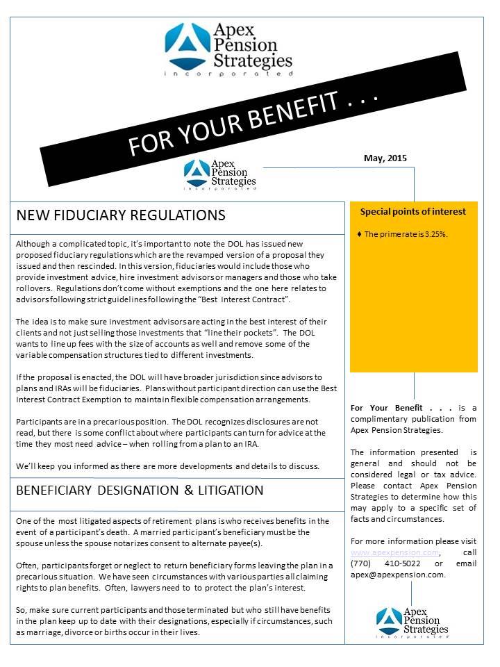 New Fiduciary Regulations