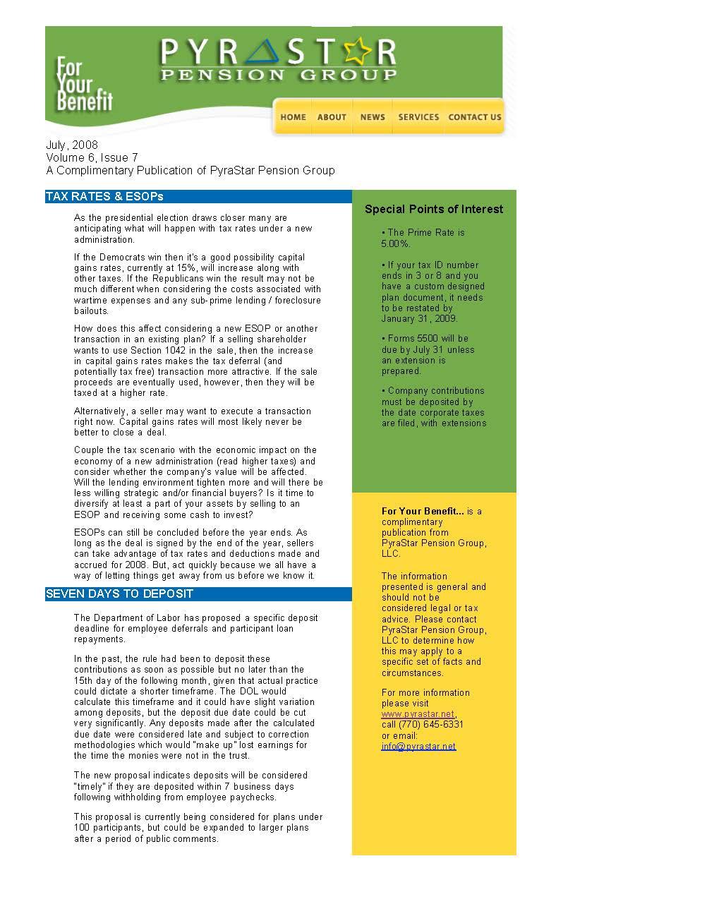 Tax Rates & ESOPs