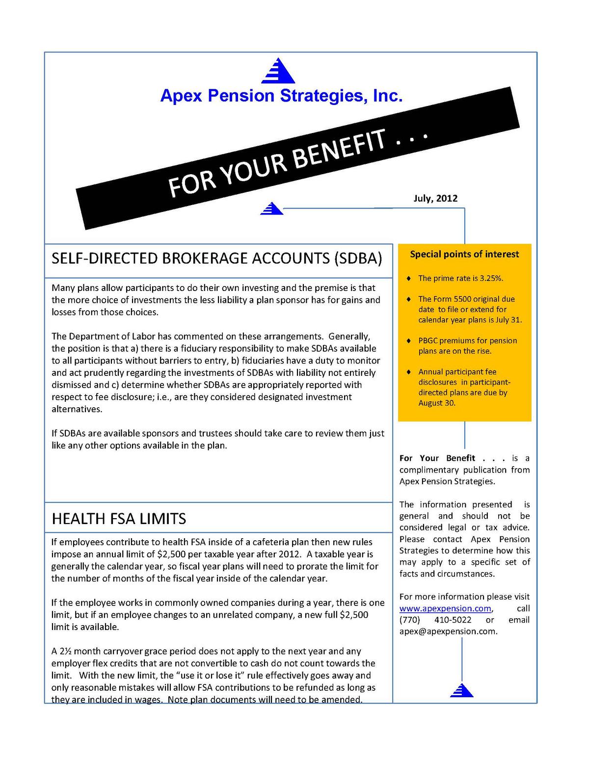 Self-Directed Brokerage Accountss (SDBA)