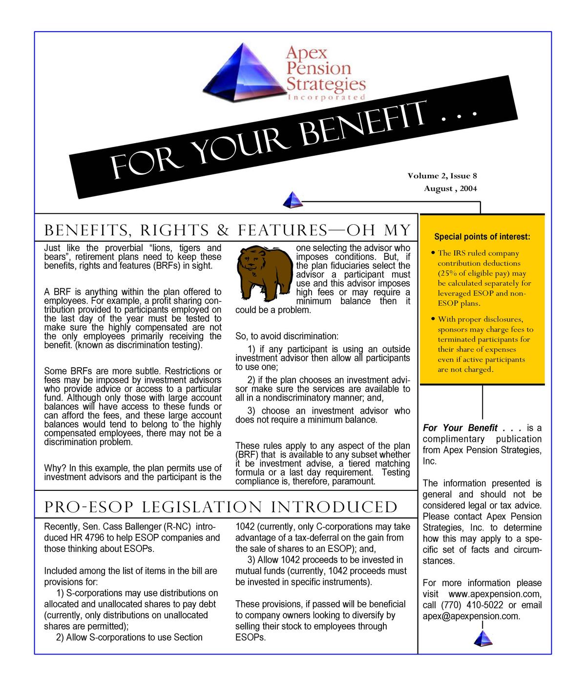 Benefits, Rights & Features - Oh My