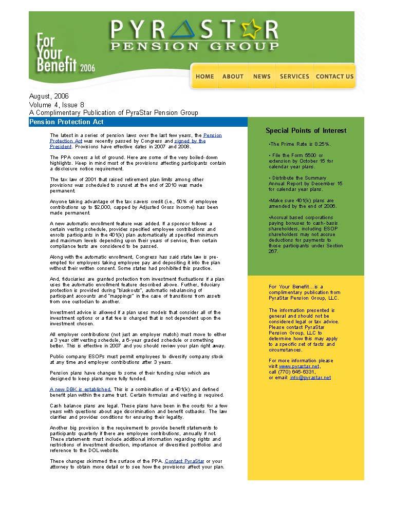 Pension Protection Act