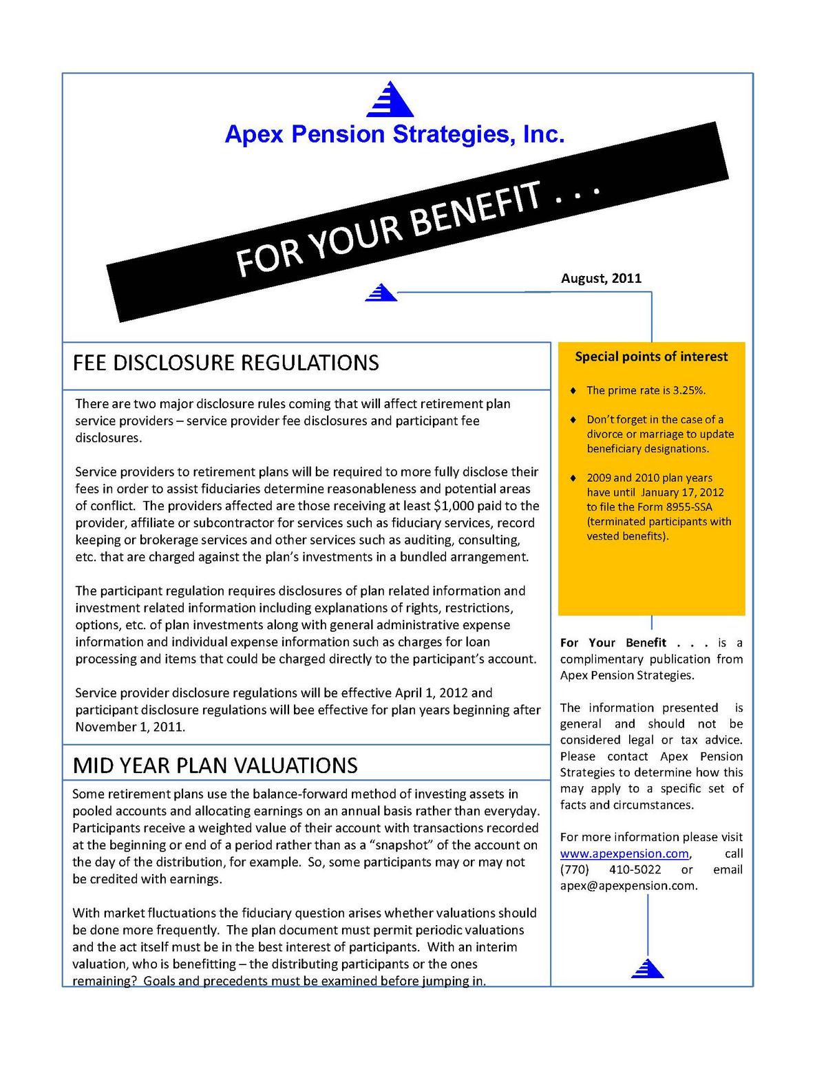 Fee Disclosure