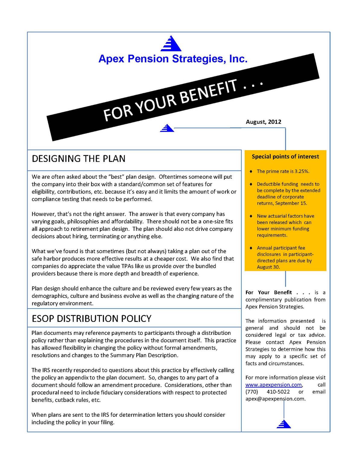 ESOP Distribution Policy