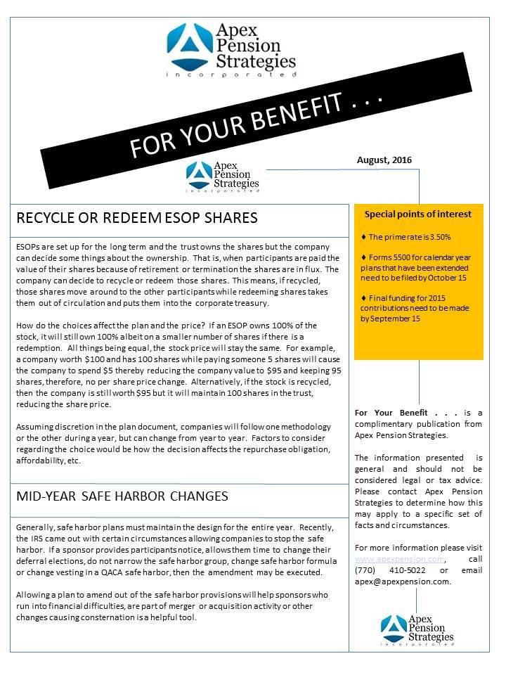 Mid-Year Safe Harbor Changes