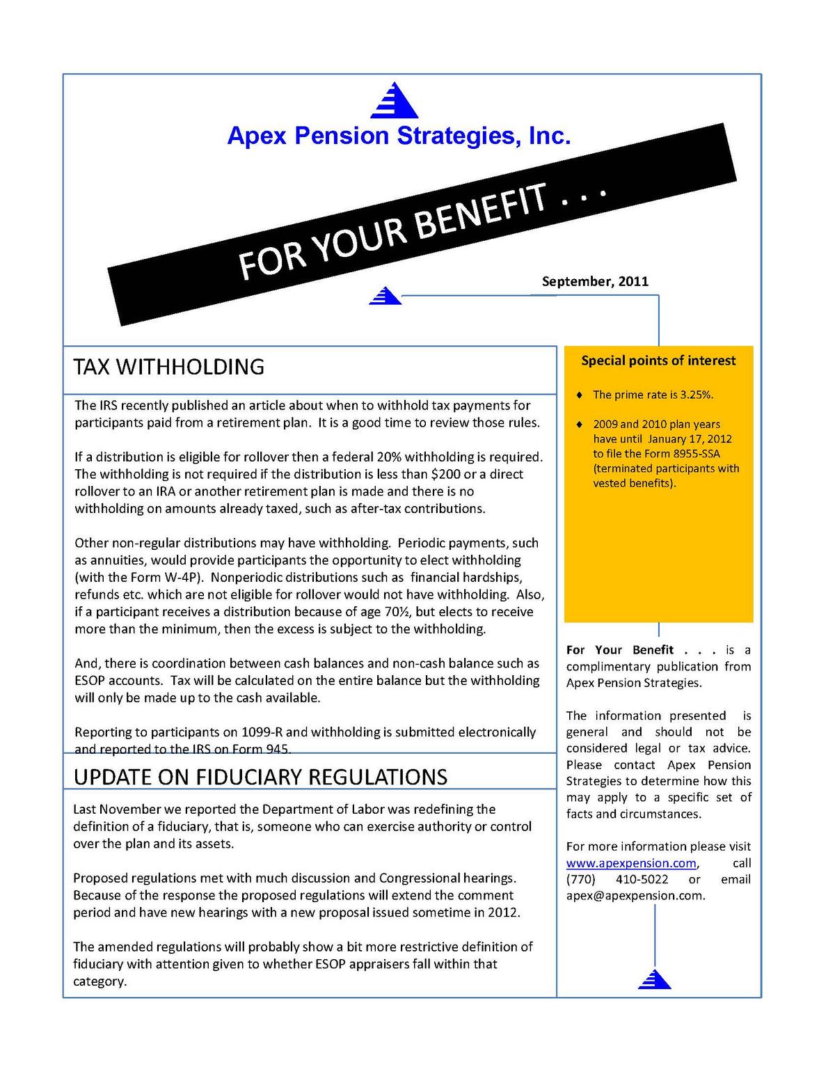 Tax Withholding