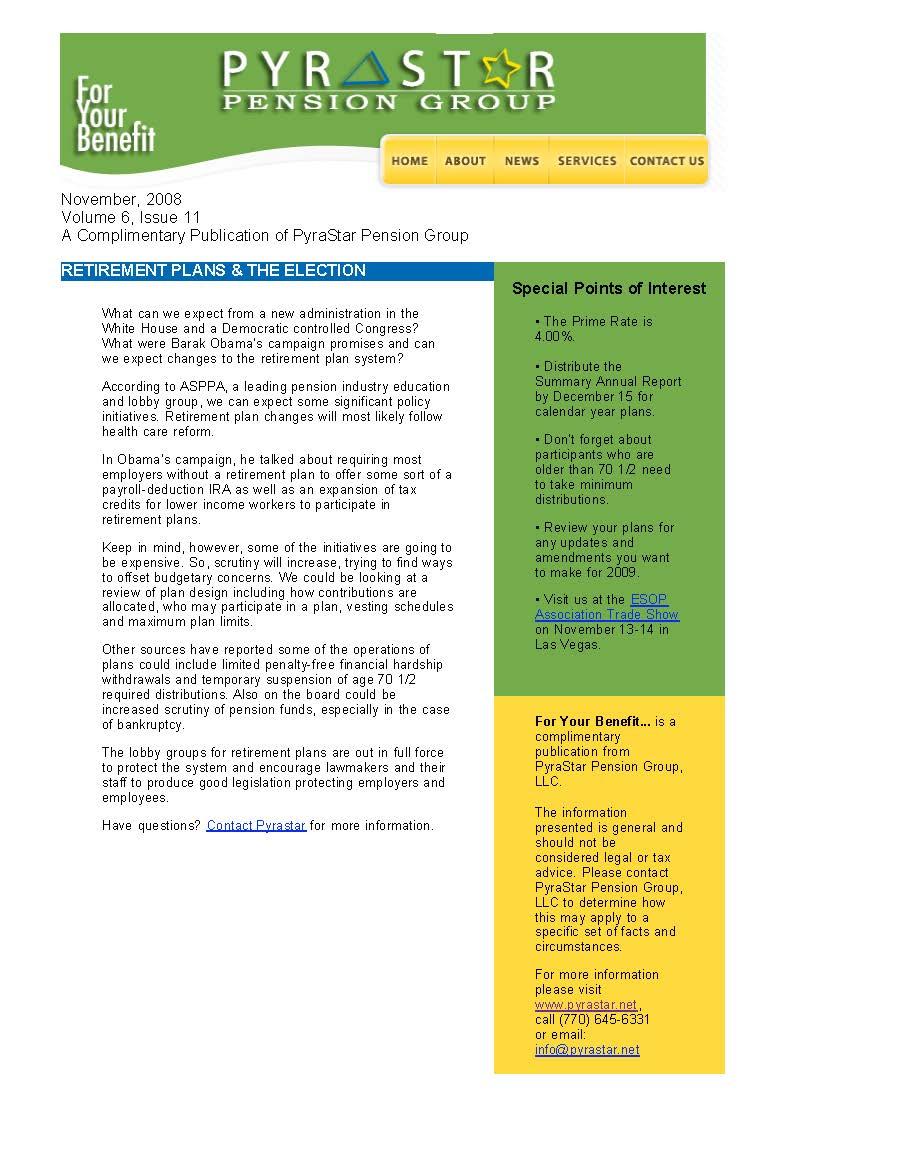 Retirement Plans & the Election